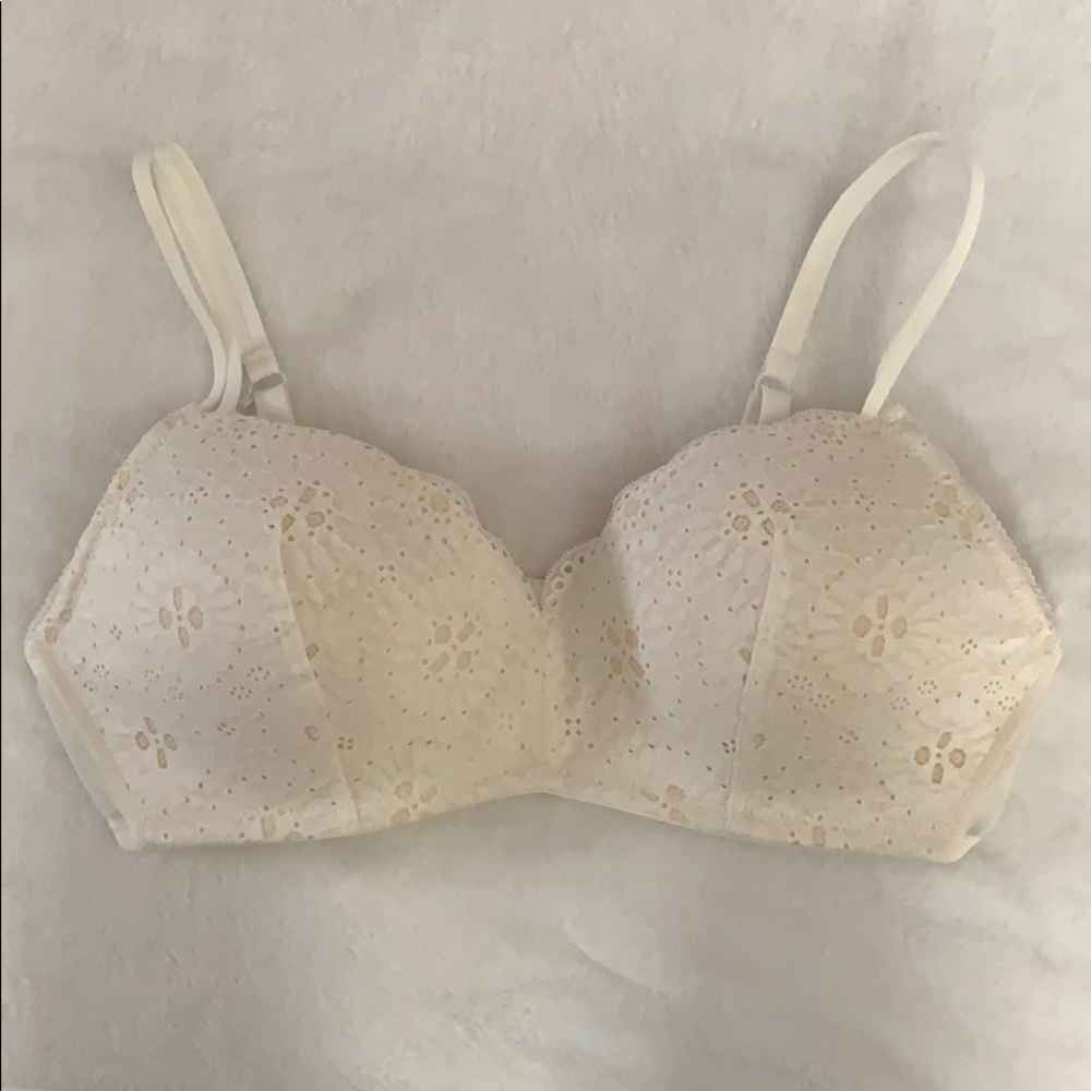 NWOT aerie white lace wireless bra